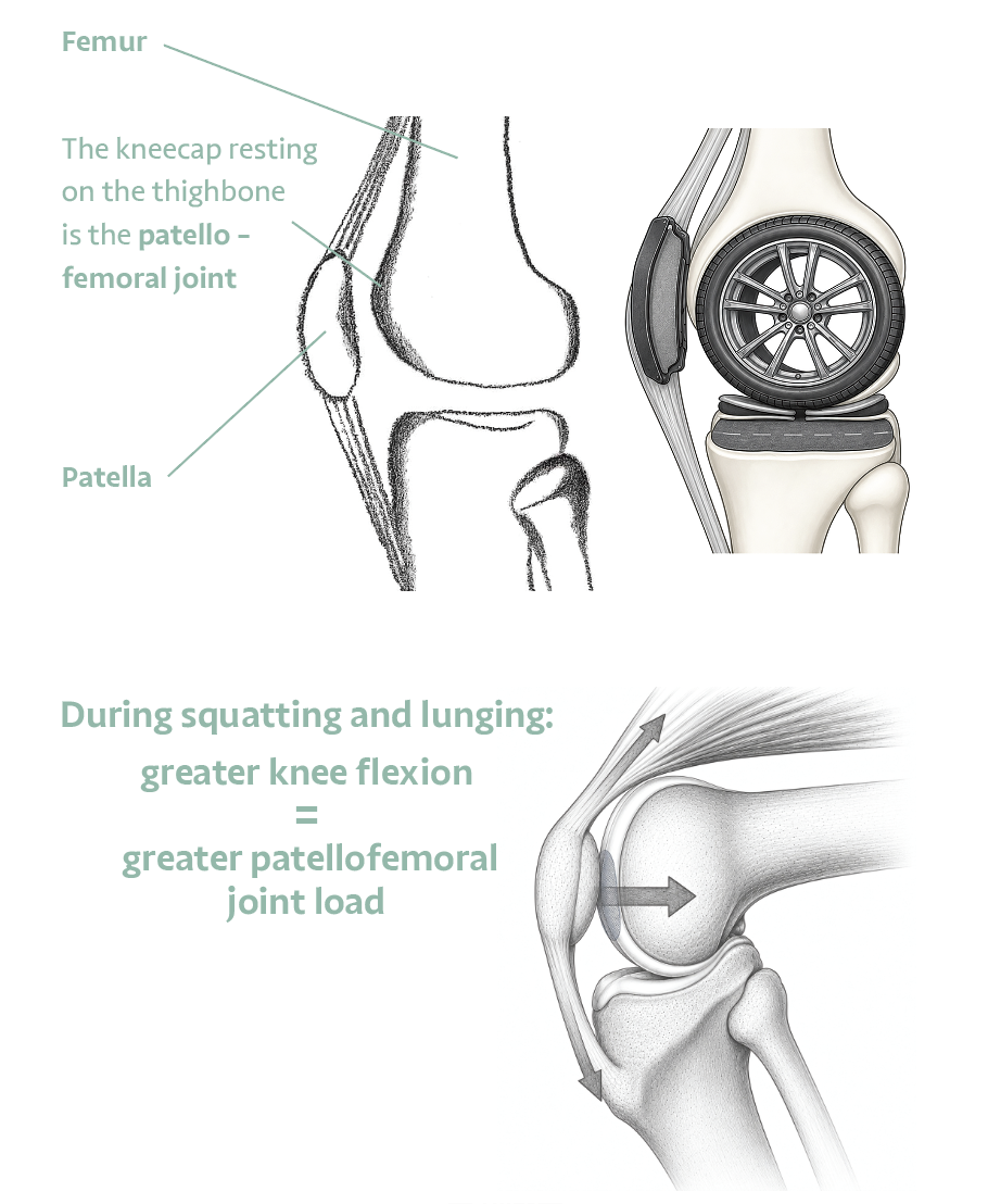 The front brake and pulley of the knee